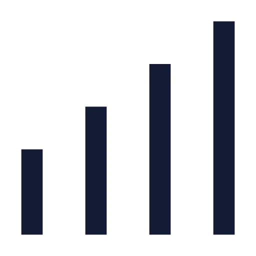 Chart No Axes Column Increasing Icon in Solid Sharp style