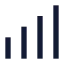 Chartnoaxescolumnincreasing icon with solid sharp style
