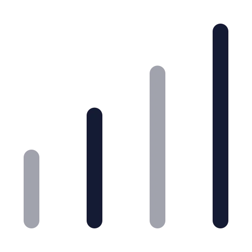 Chart No Axes Column Increasing Icon in Twotone Rounded style