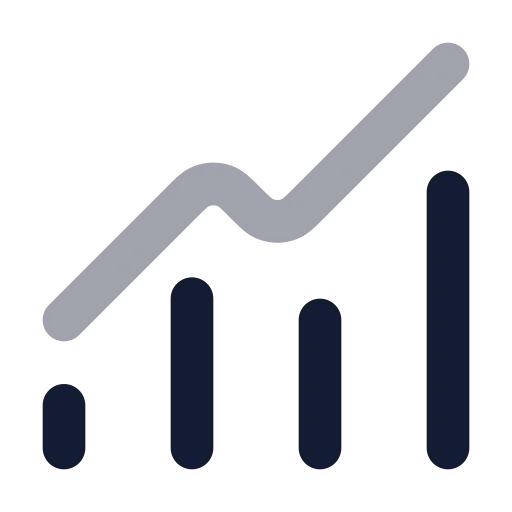 Chart No Axes Combined Icon in Bulk Rounded style