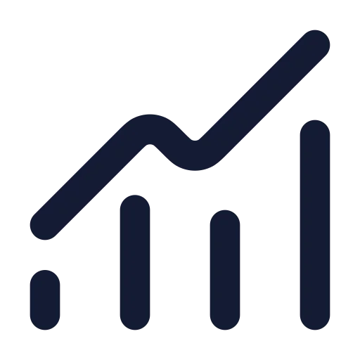 Chart No Axes Combined Icon in Solid Rounded style