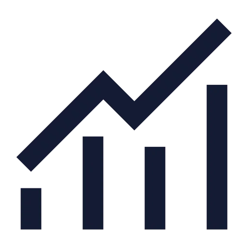 Chart No Axes Combined Icon in Solid Sharp style