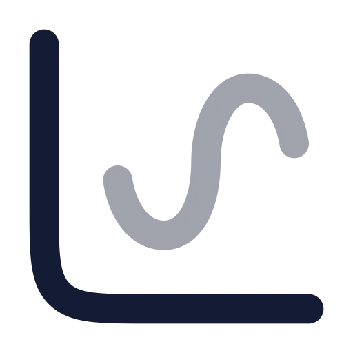 Chart Spline Icon in Bulk Rounded style