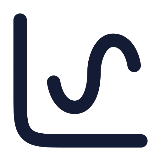 Chart Spline Icon in Solid Rounded style