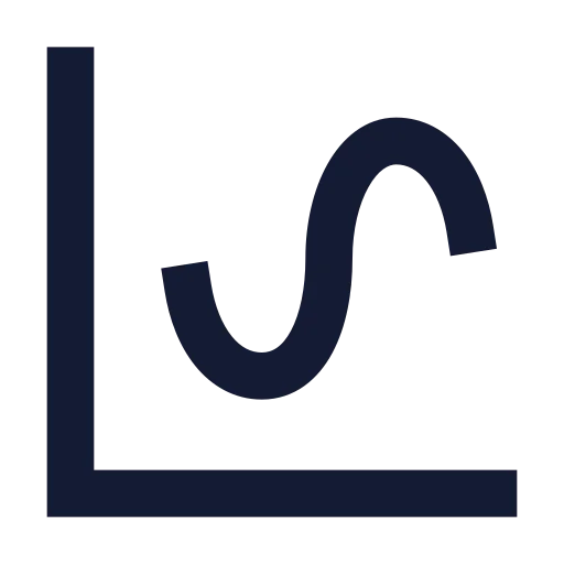 Chart Spline Icon in Solid Sharp style