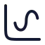 Chartspline icon with stroke rounded style