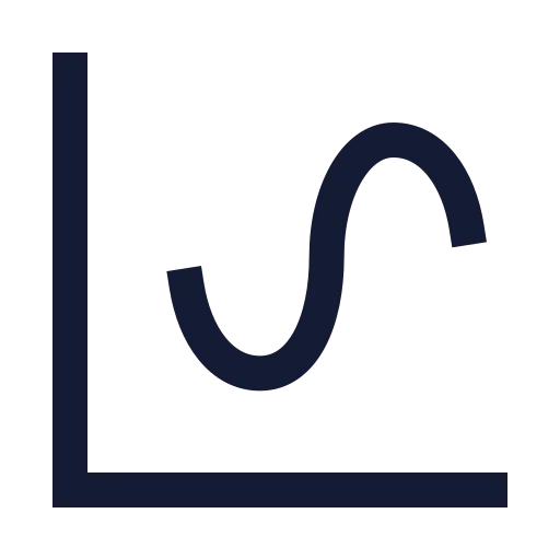 Chart Spline Icon in Stroke Sharp style