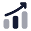 Chartup icon with bulk rounded style