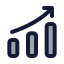 Chartup icon with duotone rounded style