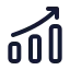 Chartup icon with stroke rounded style