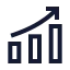 Chartup icon with stroke sharp style