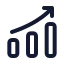 Chartup icon with stroke standard style