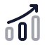 Chartup icon with twotone rounded style