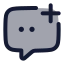 Chatadd icon with duotone rounded style