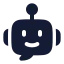 Chatbot icon with solid rounded style