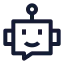 Chatbot icon with stroke sharp style