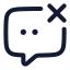 Chatcancel icon with stroke rounded style