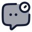 Chatdelay icon with duotone rounded style