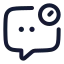 Chatdelay icon with stroke rounded style