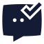 Chatdone icon with solid sharp style