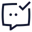 Chatdone icon with stroke sharp style