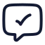 Chatdone icon with stroke rounded style
