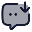 Chatdownload icon with duotone rounded style