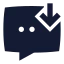 Chatdownload icon with solid sharp style