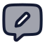 Chatedit icon with duotone rounded style