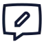 Chatedit icon with stroke sharp style