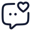 Chatfavourite icon with stroke rounded style