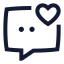 Chatfavourite icon with stroke sharp style