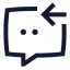 Chatincome icon with stroke sharp style