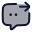 Chatoutcome icon with duotone rounded style