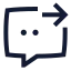 Chatoutcome icon with stroke sharp style