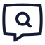 Chatsearch icon with stroke sharp style