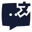 Chattranslate icon with solid sharp style
