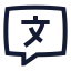 Chattranslate icon with stroke sharp style