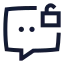 Chatunlock icon with stroke sharp style