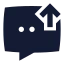 Chatupload icon with solid sharp style
