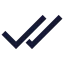 Checkcheck icon with solid sharp style