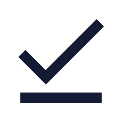 Check Line Icon in Solid Sharp style
