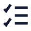 Checklist icon with solid sharp style