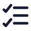 Checklist icon with solid standard style