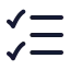 Checklist icon with stroke rounded style