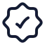 Checkmarkbadge icon with stroke rounded style