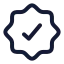 Checkmarkbadge icon with stroke rounded style