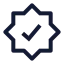 Checkmarkbadge icon with stroke sharp style