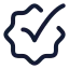 Checkmarkbadge icon with stroke rounded style