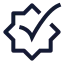 Checkmarkbadge icon with stroke sharp style